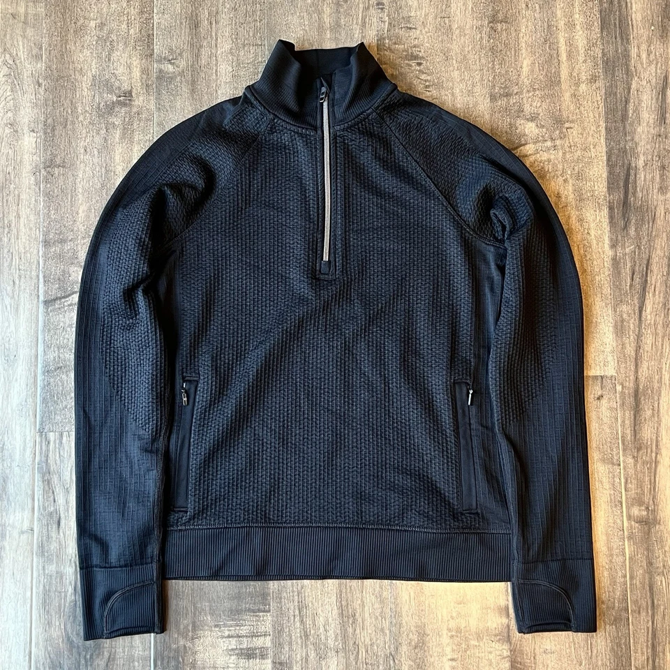 Sudadera negra Lululemon Engineered Warmth media cremallera para mujer talla 6 lana merino Foto 1 de 4