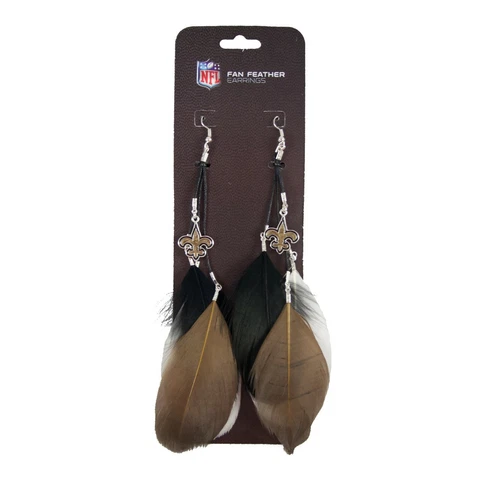 NFL Womens Dangle Fan Feather Earrings Pick Cowboys Lions Browns Saints Dolphins Cover