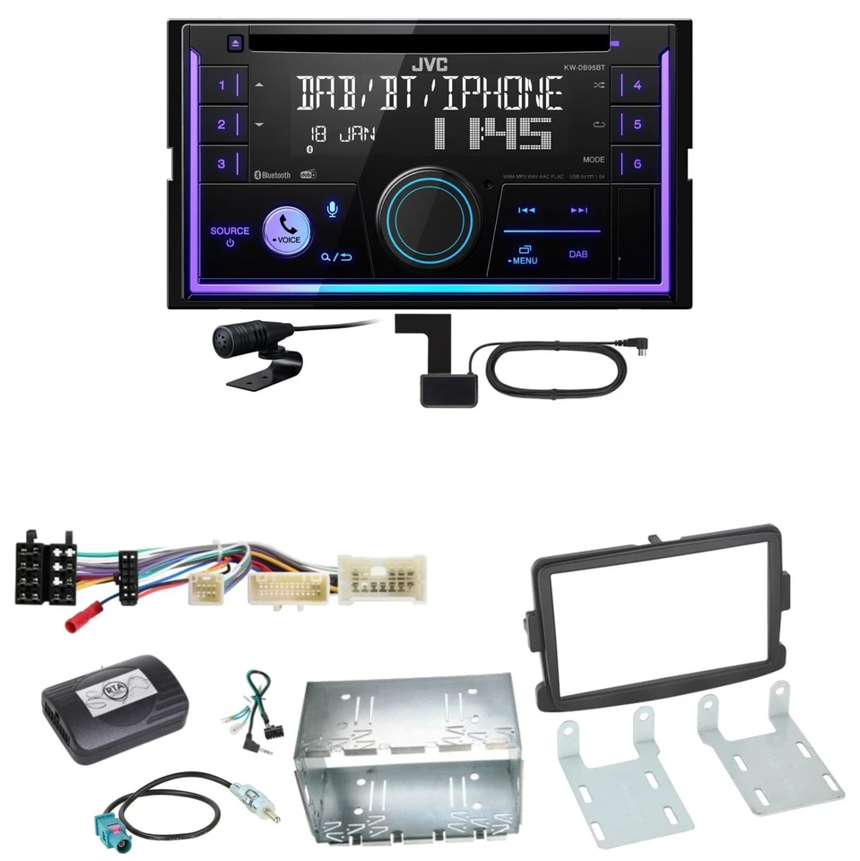 JVC KW-DB95BT Bluetooth Digitalradio USB CD Einbauset für Renault Trafic 3 - Bild 1 von 1
