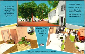 LAFAYETTE, LOUISIANA - CORTE DE AZALEA - MOTEL DE CARRETERA - POSTAL DE LINO MULTI-VISTA - Imagen 1 de 2