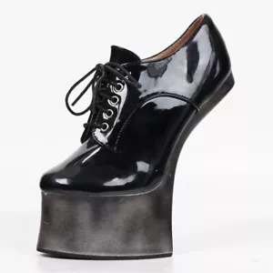 18CM SUPPER HIGH HOOF HEEL HORSESHOES CROSSTIE SEXY COSPLAY SHOES BIG SIZE 5-15 - Picture 1 of 5
