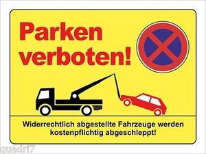 Parken verboten! - ALU- oder PVC-Schild oder Klebeschild, 3 Formate - Bild 1 von 1