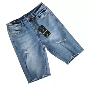 8th of LA Distressed abgeschnittene Denim Shorts Bermuda Boyfriend entspannt Größe Small. - Bild 1 von 7
