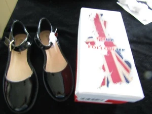 Size 40/9 Women's FMUK Black Patent Block Heel Ankle Strap Cut Out Shoes - Bild 1 von 6