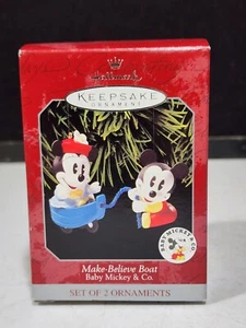 1998 Vintage Hallmark Keepsake Ornament MICKEY MOUSE & MINNIE MAKE BELIEVE BOAT - Picture 1 of 4