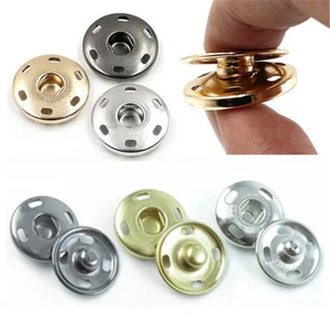 20/50sets 10-21mm Metal Buttons Snap Fastener Press Stud Popper Sew On Fabric  - Picture 1 of 15