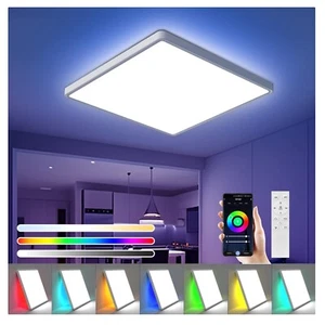Dimmare LED Deckenleuchte 36W RGB Hintergrundlicht für Bad & Wohnen - Bild 1 von 14
