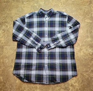 Polo Ralph Lauren Button Down Shirt Mens 2XL Big Green Gray Plaid Long Sleeve   - Picture 1 of 11