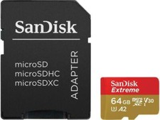 SanDisk Extreme 64GB Micro SD V30 microSDXC Memory Card - SDSQXA2-064G-GN6MA
