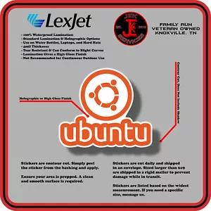 Linux Ubuntu Sticker Decal for Water Bottles & Laptops - Picture 1 of 2