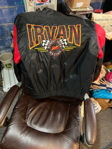ERNIE IRVAN--TEXACO-NUTMEG-ROBERT YATES RACING---SATIN JACKET---SIZE LARGE Cover