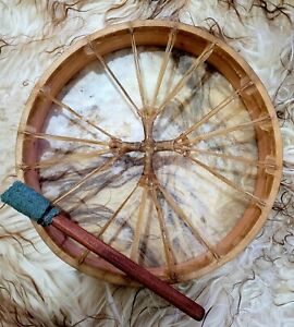 16" Buffalo Hide Shamanic hoop drum with free beater/pagan/NativeAmerican/Wiccan