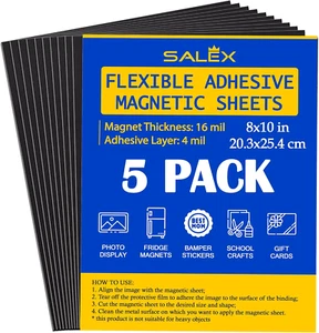 Magnetic Sheets with Adhesive Backing 8" X 10" for Crafts, DIY. 5 Strong Craft M - Picture 1 of 9