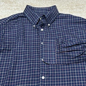 Jos A Bank Hemd Herren Large blau kariert Button Down klassisch weich Workwear - Bild 1 von 7