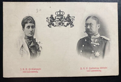 1907 Luxemburgo Foto Postal Cubierta A Bruselas Bélgica Gran Duque Guillermo Foto 1 de 2