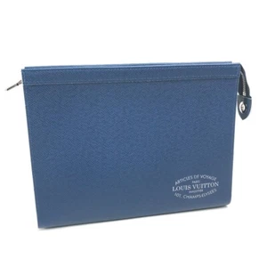 LOUIS VUITTON M30399 Taiga Pochette Voyage MM Clutch bag pouch Leather blue - Picture 1 of 11