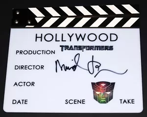 Autografo MICHAEL BAY firmato TRANSFORMERS regista Hollywood CLAPBOARD - Foto 1 di 2