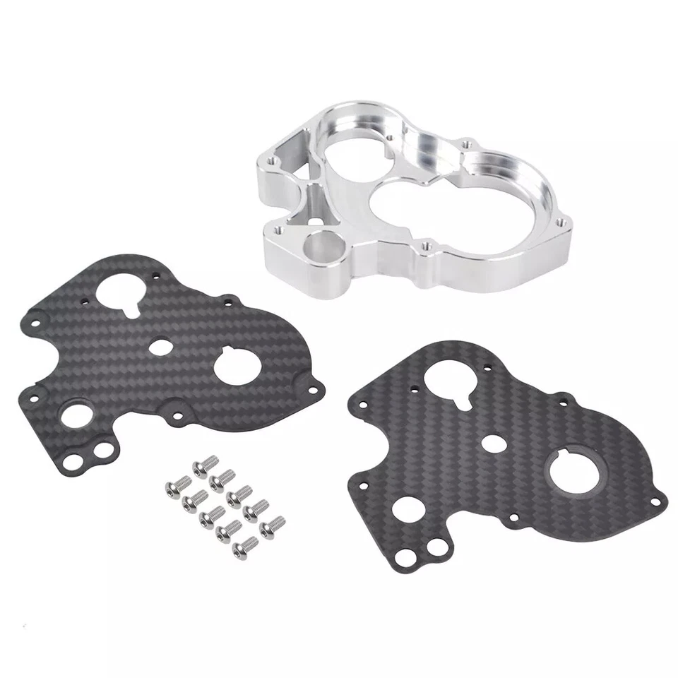 Placa de caja de cambios de carbono con juego de caja de cambios de aluminio para Tamiya Blackfoot BeetleHD Foto 1 de 4