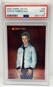 JUSTIN TIMBERLAKE 2000 TOPPS *NSYNC #45 PSA 9 Mint