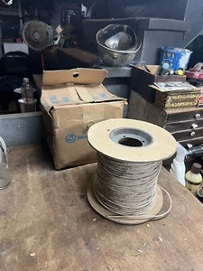 Neu NOS Western Telefon Elfenbein H Station Draht Kabel Schnur Spule 13 Pfund mit Box USA - Bild 1 von 16