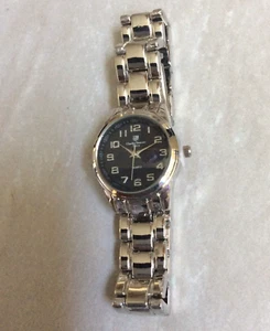 Charles Dumont Paris Women's Watch Round Black Dial on Silver Linked Band New! - Picture 1 of 2