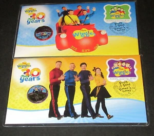 2021 The OLD & NEW Wiggle 30 Years 2 PNCs Coloured Scalloped 30c Coins RAM NEW! - Picture 1 of 3