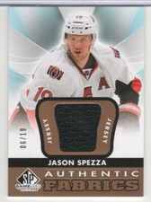 JASON SPEZZA 2012-13 SP GAME USED AUTHENTIC FABRICS GOLD JERSEY 19 MADE SENATORS