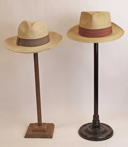 VINTAGE GENUINE EQUADOR PANAMA STRAW MENS FEDORA HATS, LOT OF 2 - Picture 1 of 24