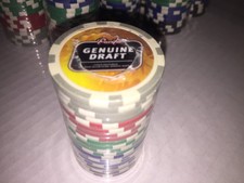 Pacific Genuine Draft Beer Promo Poker Chips One Sealed Roll 20 Chips Nice 1 New