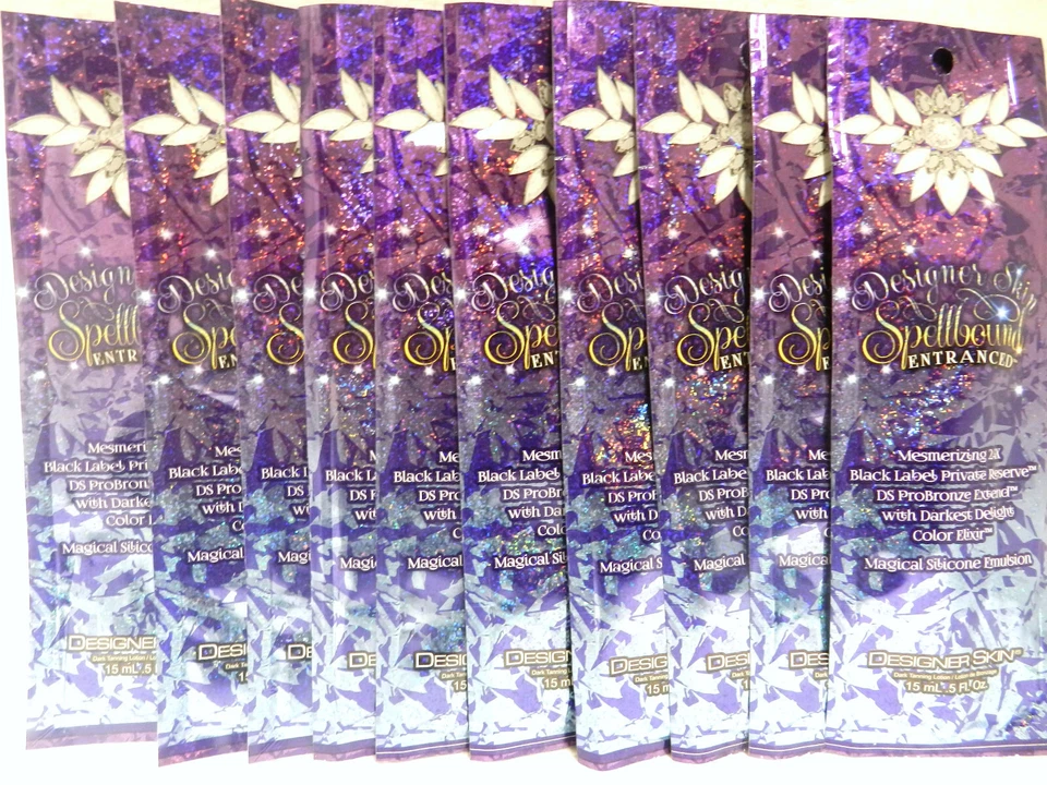 10x LOCIÓN BRONCEADORA PARA CAMA DE BRONCEADO 24X SPELLBOUND ENTRANCED POR PAQUETES DE PIEL DE DISEÑADOR Foto 1 de 2