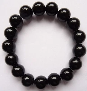 100% Pure Natural Black Agate Stone Beads Pearls Jewels Bracelet Decoration - Picture 1 of 3