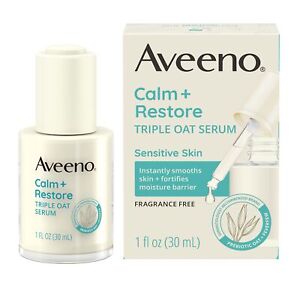 Aveeno Calm + Restore Triple Oat Hydrating Sensitive Skin Face Serum, 1 oz