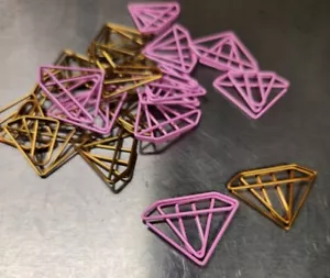 20pcs Diamond Paperclip Paper Clips Marking Bookmark Pin Stationery - Picture 1 of 3