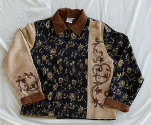 Vtg Parsley and Sage Size Med Long Sleeve Wearable Art Glitz Embroidered Jacket - Picture 1 of 11