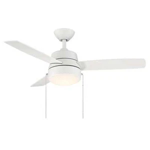 Hampton Bay Caprice 44 in. Integrated LED Indoor Matte White Ceiling Fan with Li - Picture 1 of 8