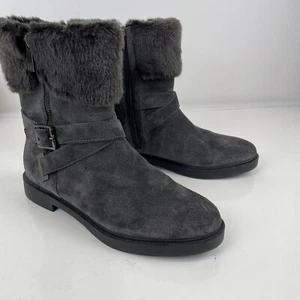 Ivanka Trump Chani Gray Brown Suede/Fur Women Boots Size 8 M - Picture 1 of 12