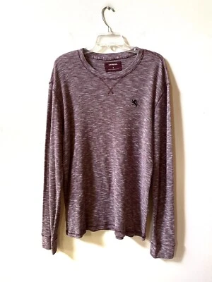 Camiseta EXPRESS Hombre Manga Larga Cuello Redondo Waffle Púrpura/Blanca XL/TG Foto 1 de 4