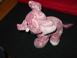 Ganz Webkinz BATIK ELEPHANT Plush Stuffed Animal - PINK Floral 9" In. HM458 - Picture 1 of 4