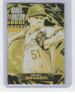 2021 Topps Fire #RI-16 Brady Singer Rookie Ignition Gold Minted - Picture 1 of 2