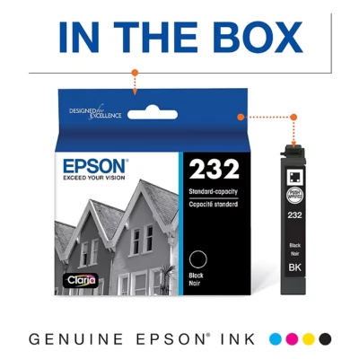 Original Epson 232 Ink Cartridges T232 Black Cyan Magenta Yellow  for XP WF NEW - Image 1 of 4