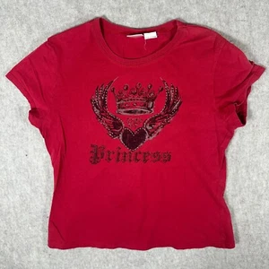 No Boundaries Damen Large Prinzessin geflügeltes Herz T-Shirt Y2K Grunge - Bild 1 von 8