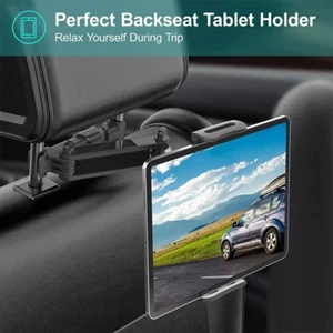 Universal Car Headrest Tablet Mount, for IPads, and Cell Phones - Hands-Free - Picture 1 of 12