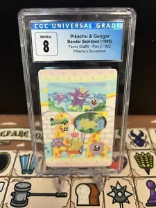 Pikachu And Gengar Bandai Sealdass (1998) Fancy Graffiti #22 CGC 8 - Picture 1 of 2