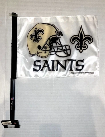 NEW ORLEANS SAINTS HELMET white 11X14 CAR flag GENUINE NFL Licensed US seller Cover
