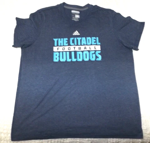 Adidas Climacool XXL The Citadel Bulldogs Football short sleeve t-shirt READ Cover