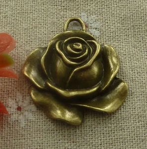 Envío Gratuito 34 piezas Antiguo Bronce Rosa Dijes Colgante 36X34mm L-2235 - Imagen 1 de 4