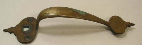 VINTAGE EXTERIOR/INT RUSSWIN BRASS THUMB LATCH HANDLE #420 -MISSING THUMB LATCH Cover