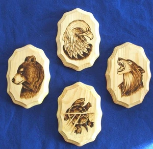3 Oneida clans and the Overseer Wolf Bear Eagle Turtle 4 pieces Native American - Picture 1 of 5