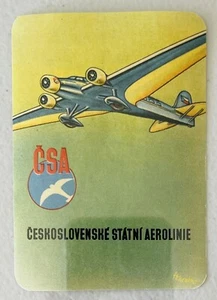"Pegatina/etiqueta rectangular vintage CSA Checoslovakian Airlines 4"" x 2,75""" - Imagen 1 de 1