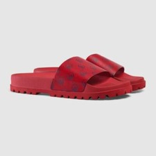 gucci flip flops red